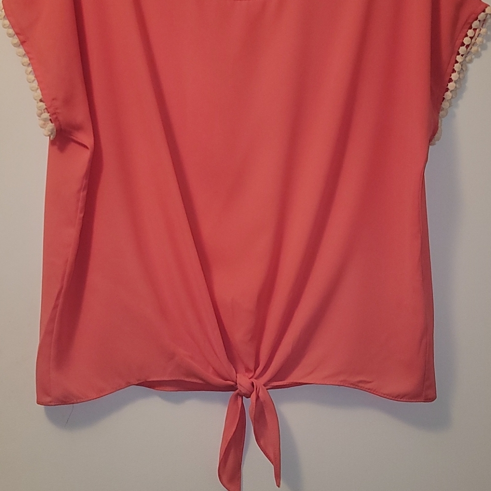 Coral Short Sleeve w/front tie - Picture 3 of 6